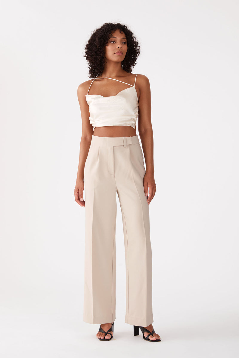 Chantal Wide Leg Pant Ecru