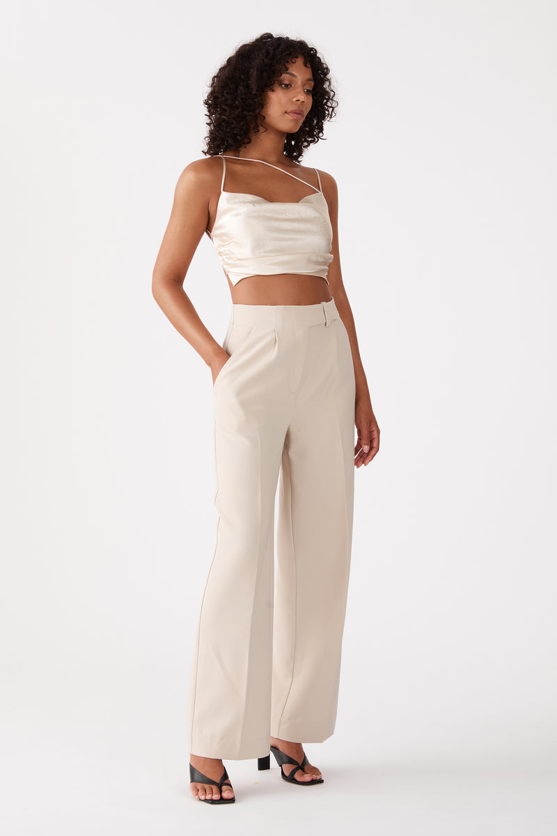 Chantal Wide Leg Pant Ecru