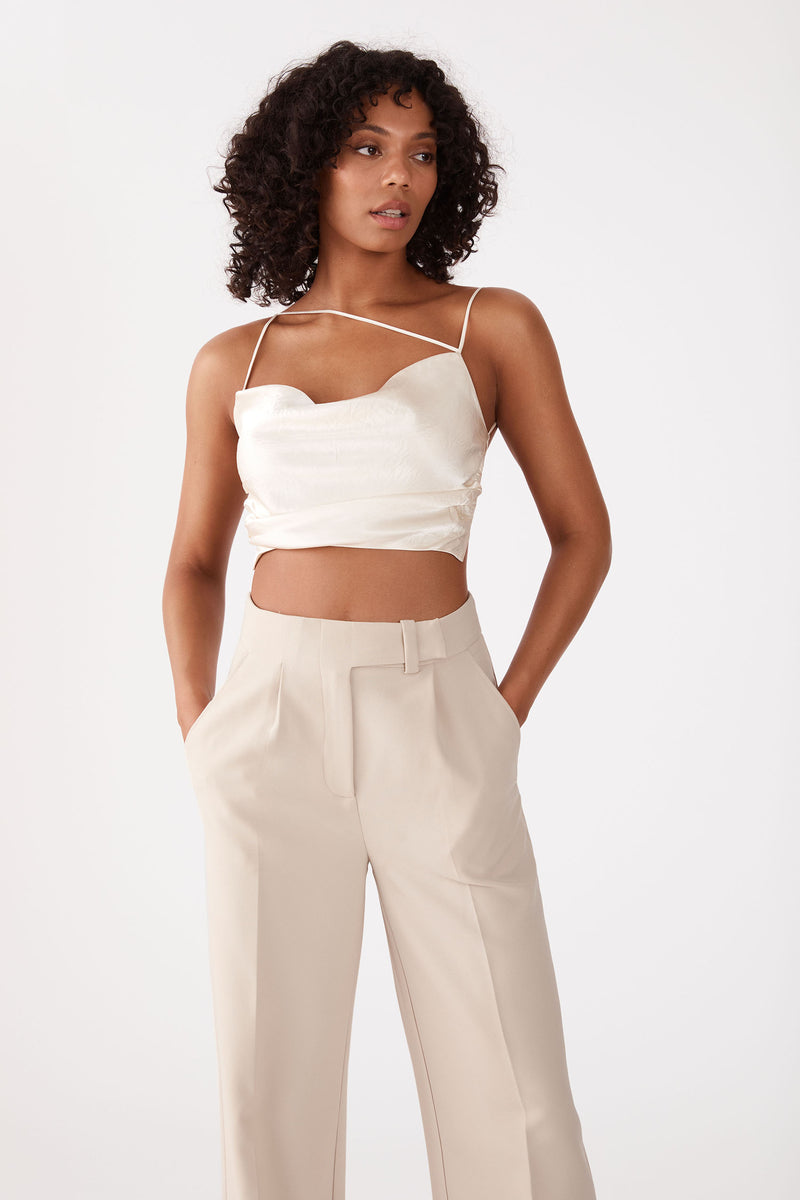 Chantal Wide Leg Pant Ecru