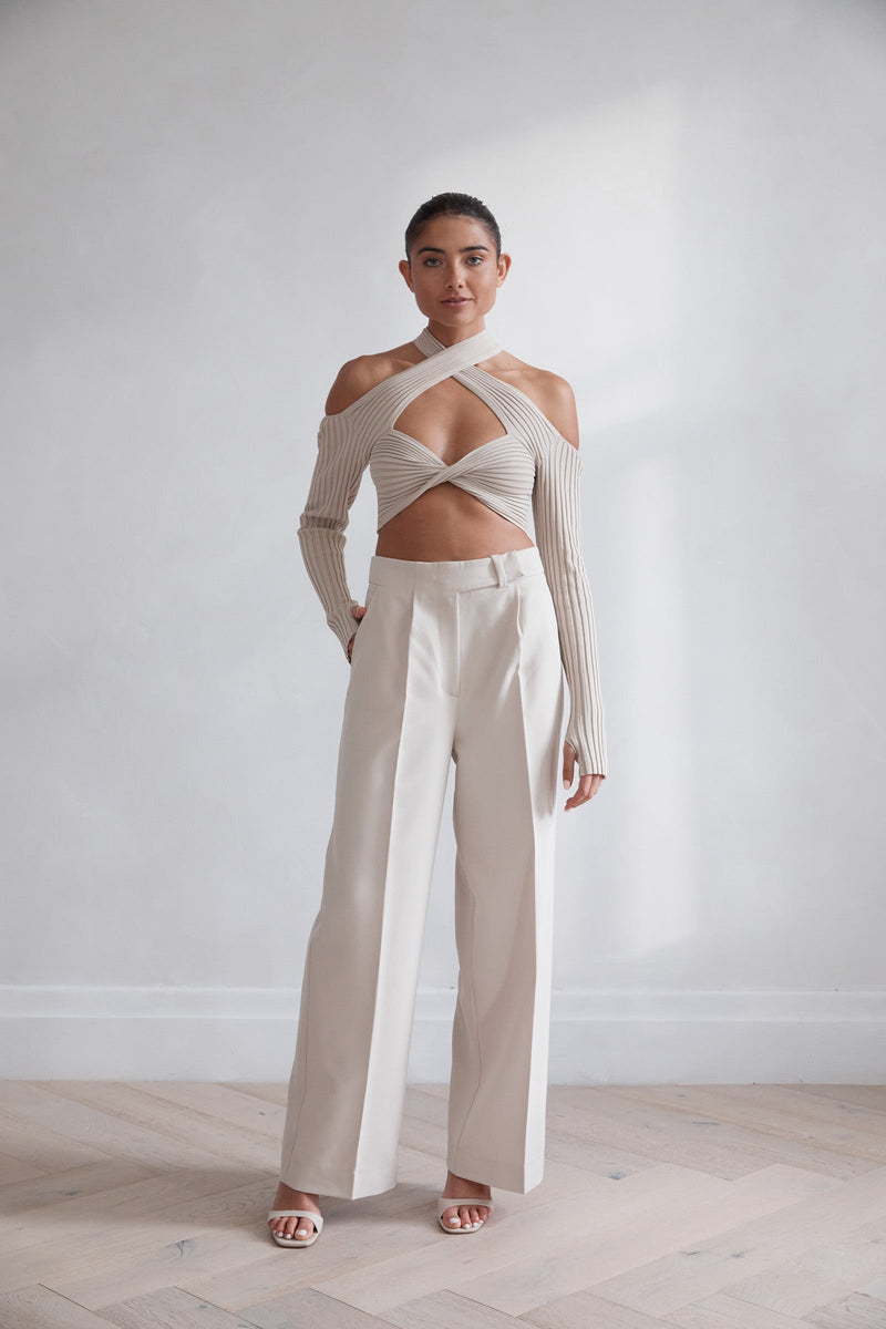 Chantal Wide Leg Pant Ecru