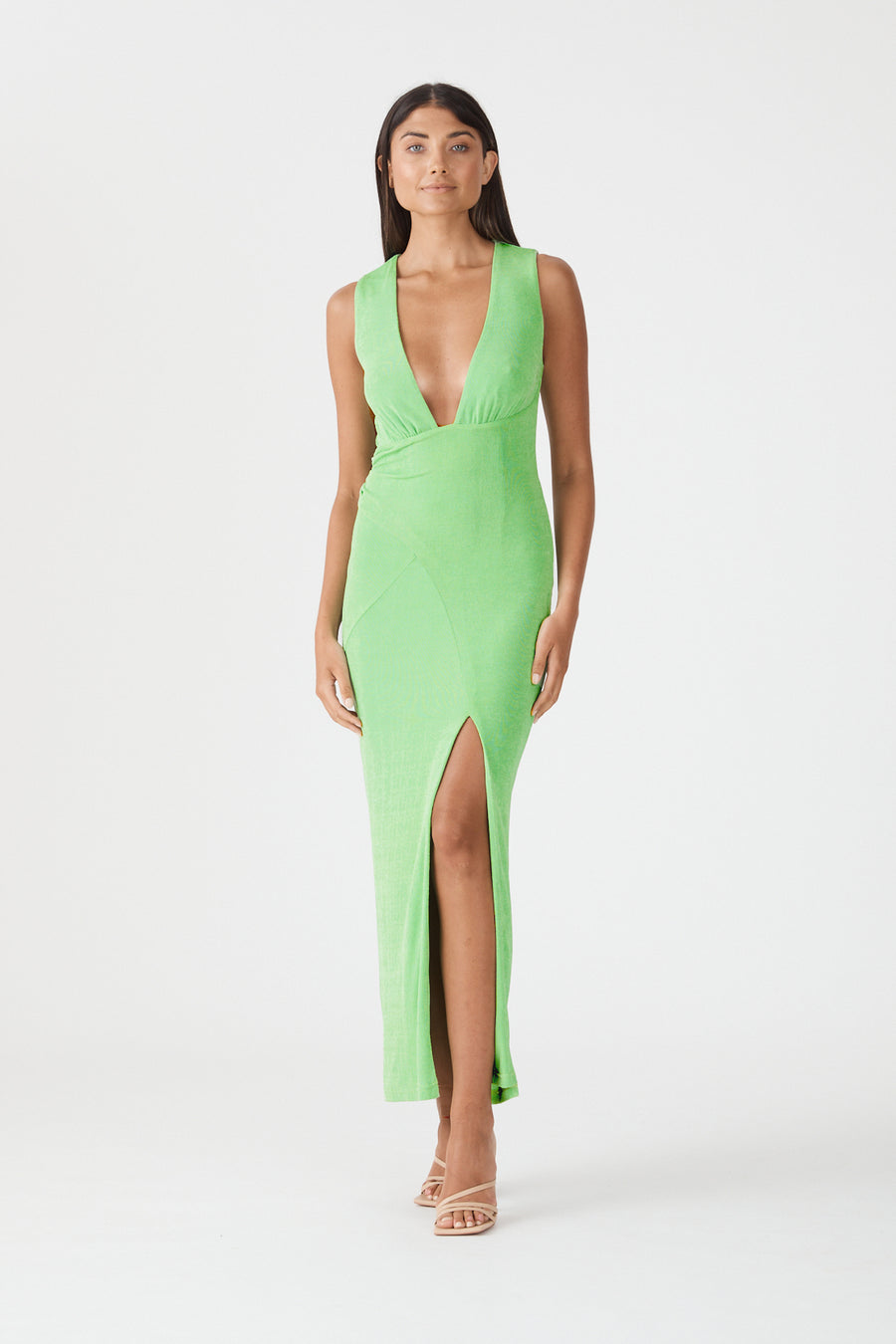 Karis Midi Dress Lime Green