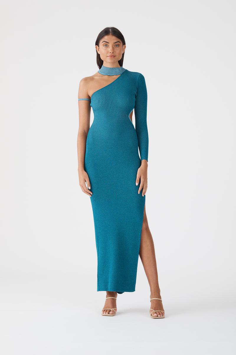 Onix Metallic Knit Midi Dress