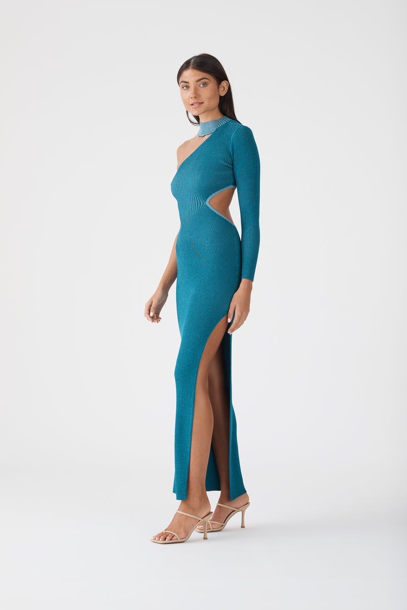 Onix Metallic Knit Midi Dress