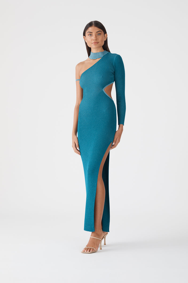 Onix Metallic Knit Midi Dress