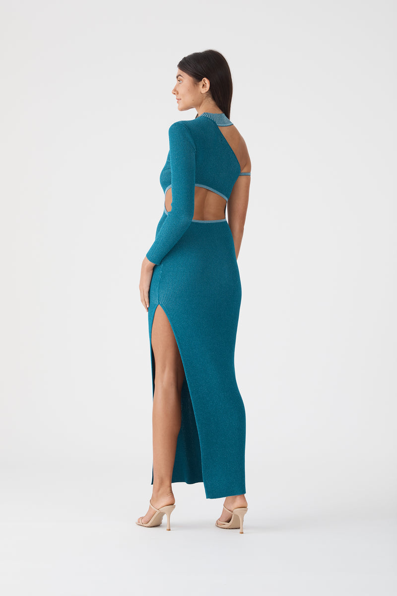 Onix Metallic Knit Midi Dress