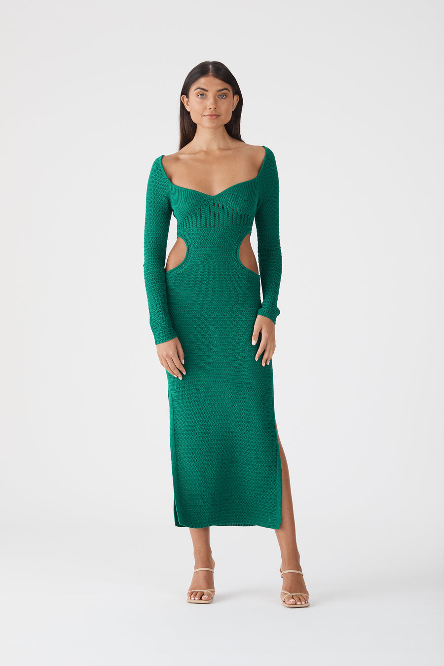 Noelle Crochet Knit Midi Dress