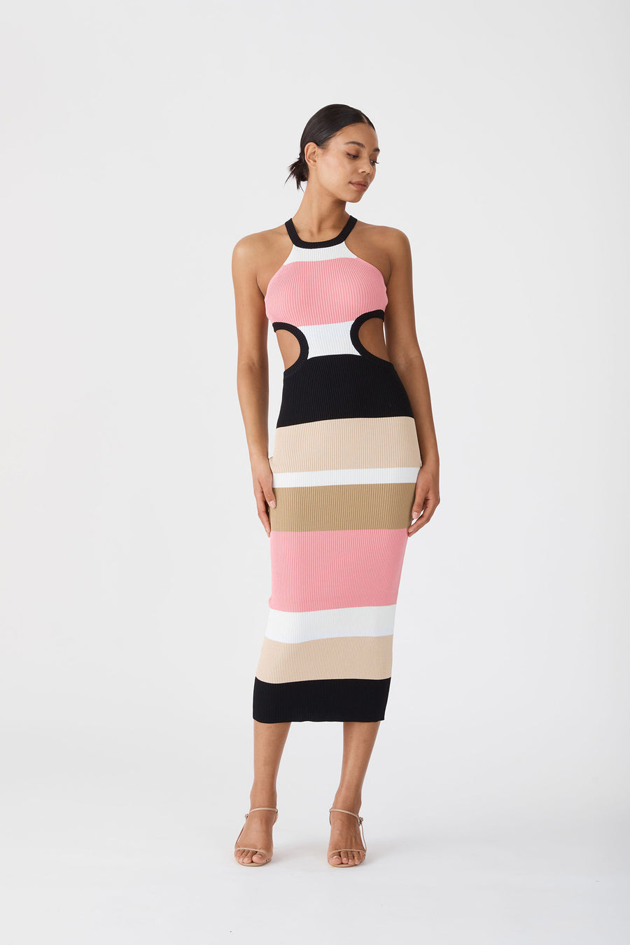 Hammond Midi Dress Pink Stripe